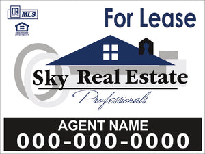 18" x 24" Sky Real Estate Custom For Lease Sign