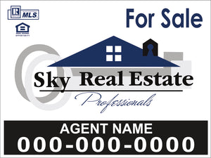 18" x 24" Sky Real Estate Custom For Sale Sign - Aluminum