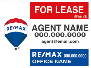 18" x 24" RE/MAX Custom For Lease Sign