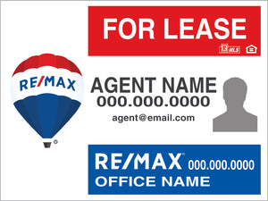 18" x 24" RE/MAX Custom For Lease Sign