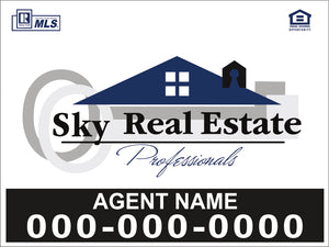 18" x 24" Sky Real Estate Custom Yard Sign - Aluminum