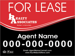 Realty Associates Custom For Lease Sign