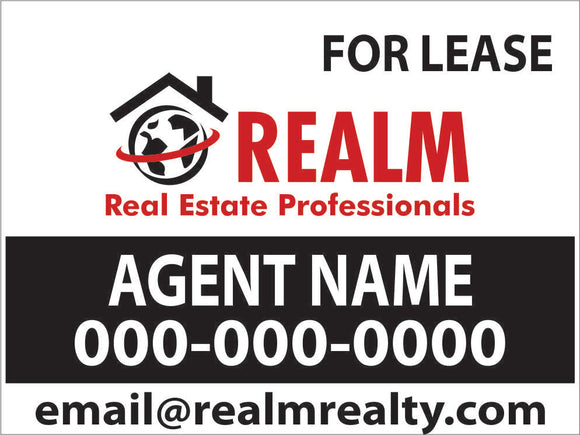 Realm Custom For Lease Sign