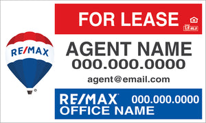 18" x 30" RE/MAX Custom For Lease Sign