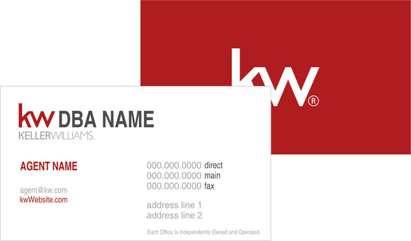KW Horizontal Business Cards