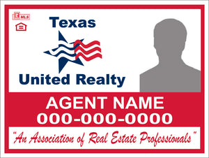 18" x 24" Texas United Realty Custom Yard Sign