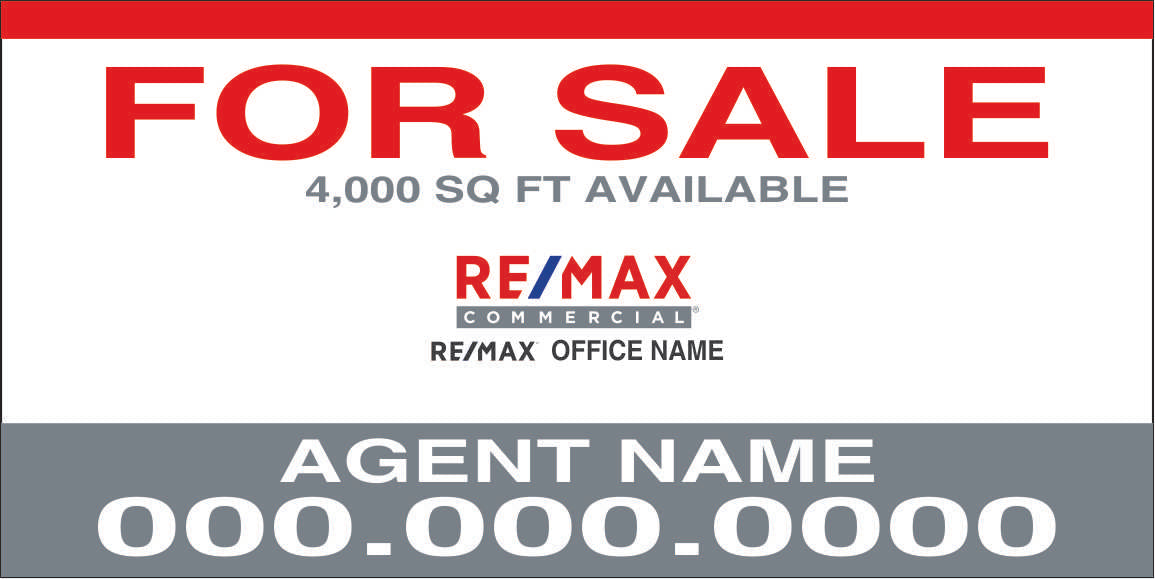 RE/MAX 4x8 Commercial Sign, Double-Sided – MySignStore.NET